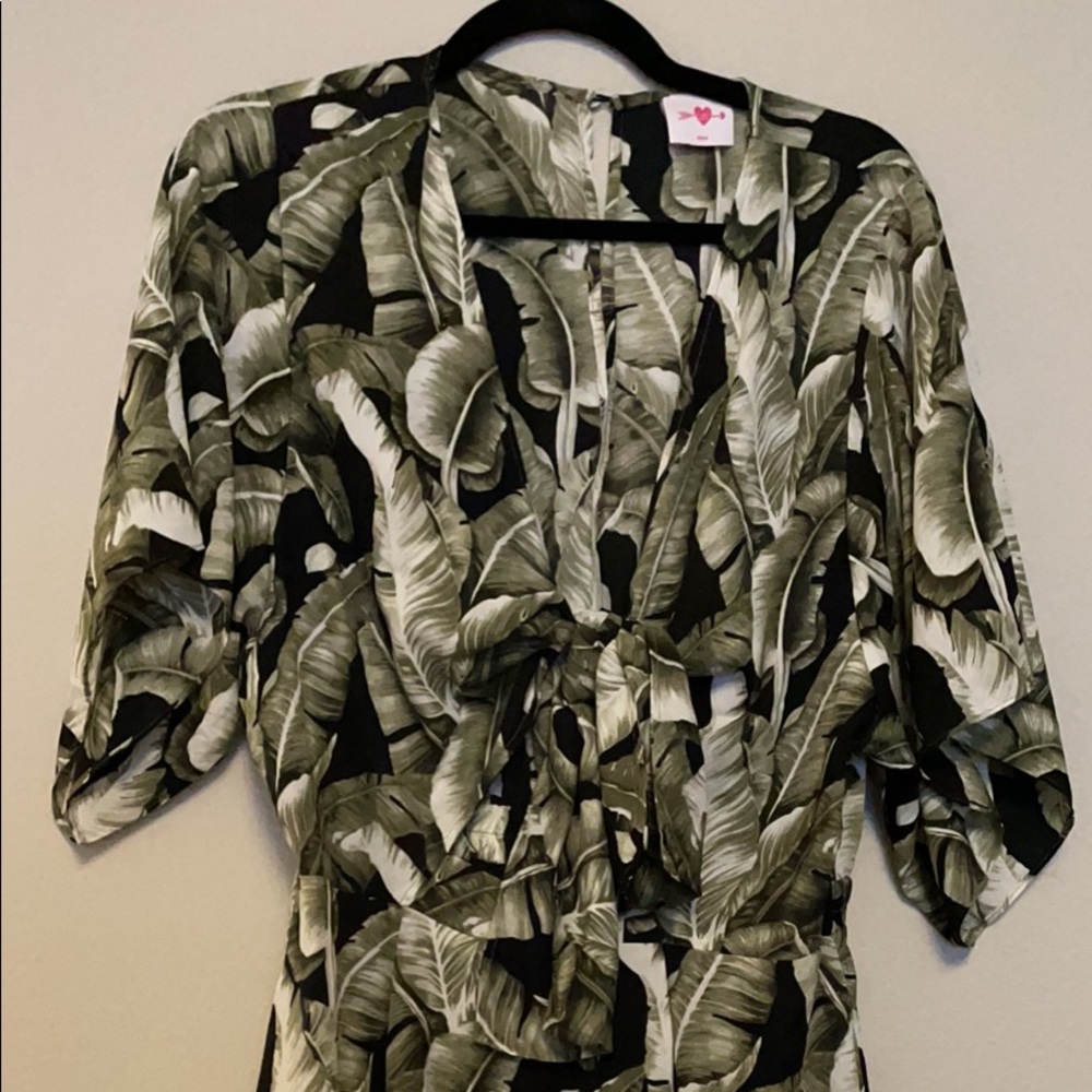 Tropical tie front dress